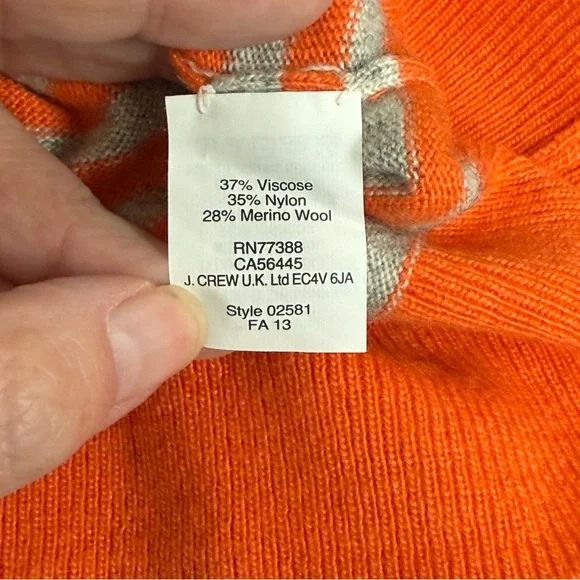 J.Crew Orange Stripe & Polka Dot Knit Sweater Small – Fall Cozy Chic - Picture 6 of 8